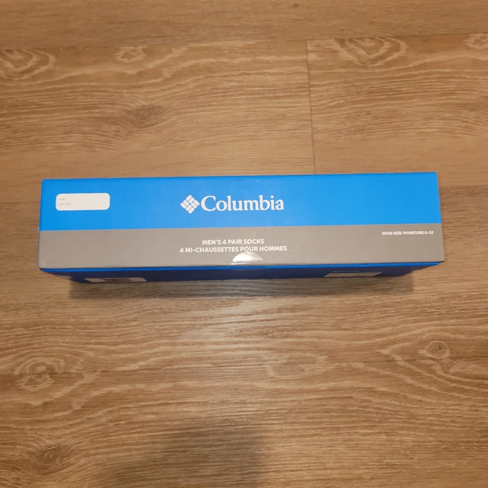 Columbia 4 Pack Cushioned Socks Cotton Bottoms Moisture Control Men's Size 6-12